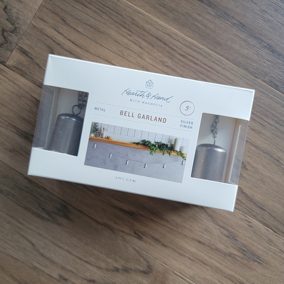 5' Metal Bells Chain Garland Antique Silver - Hearth & Hand with Magnolia - Picture 8 of 10